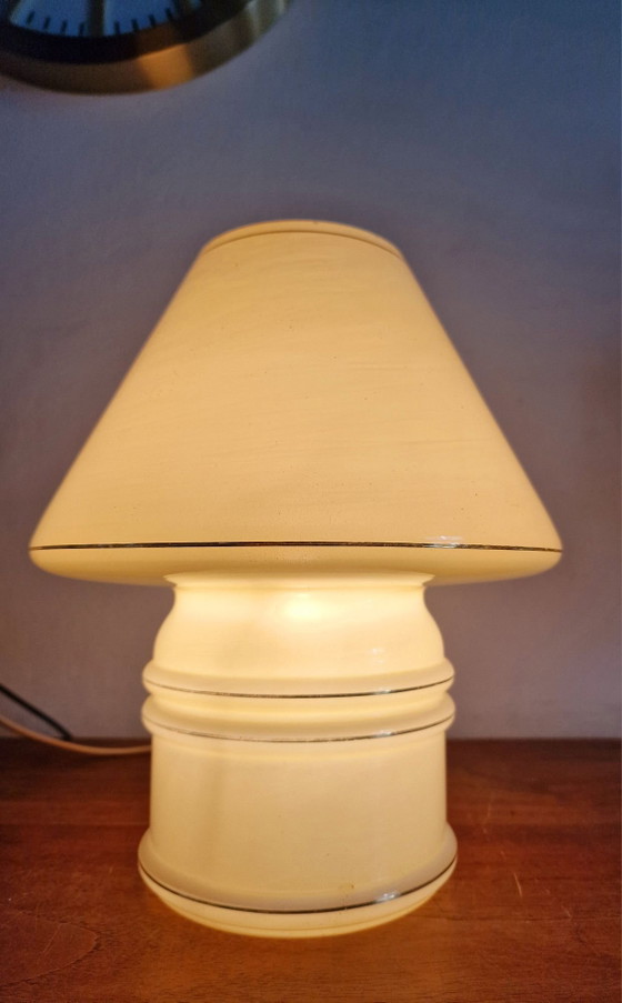 Vintage Glass Mushroom Table Lamp 1960s Massive (photo 6 of 6)