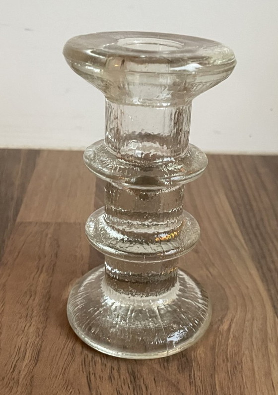 Image 1 of Pukeberg - Due candelabri in vetro ghiacciato disegnati da Stafan Gellerstedt