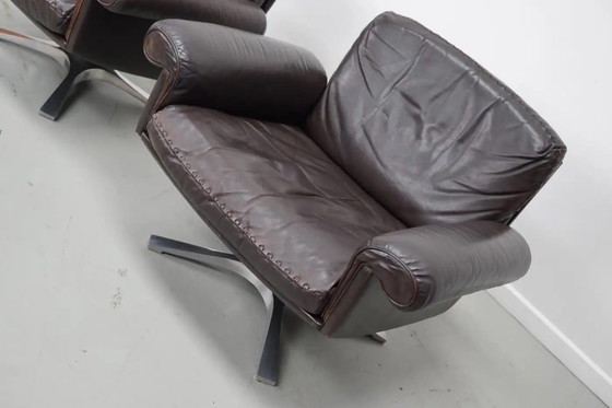 Image 1 of Vintage De Sede DS-31 Swivel Armchair in Brown Leather