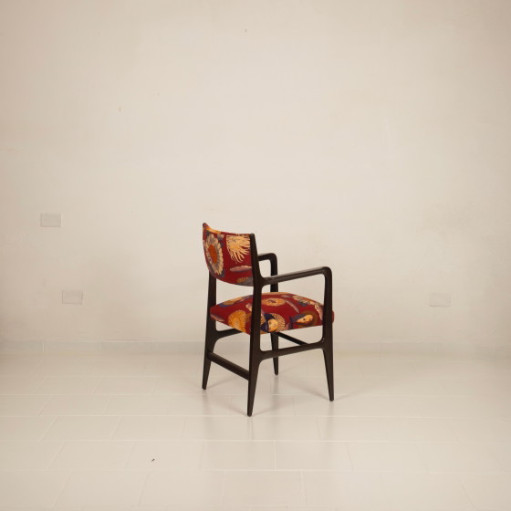 Gio Ponti Stuhl Mod. 110 mit Fornasetti Originalstoff für Cassina 1953 – Esszimmerstühle, Wood (photo 14 of 28)