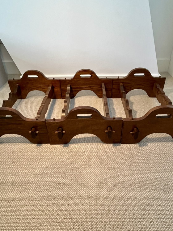 Image 1 of Vintage ‘60 modulair houten wijnrek | Mid-Century Brutalist 
