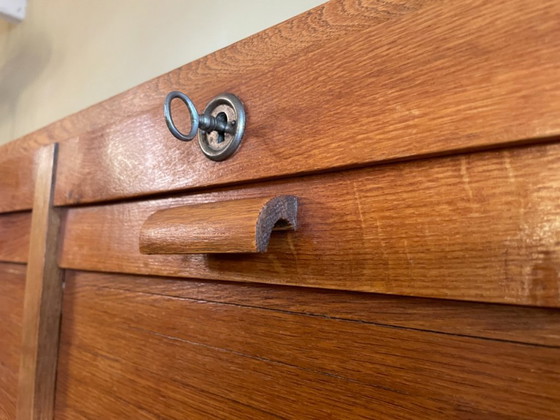 Roller Shutter Archive Music Cabinet, 3-Panel, 50s French – Storage cabinet, Wood (photo 8 of 20)