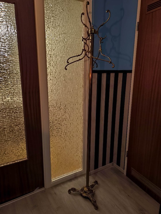 Image 1 of Messing kledingkast, kapstok, kledingrek, + 3 hangers