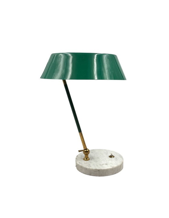 Image 1 of Mid-century green table lamp, Stilux Milano Italy, 1960s