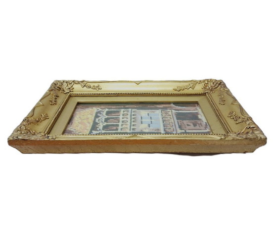 Image 1 of Vintage Needlepoint Artwork in Ornate Gilded Frame
