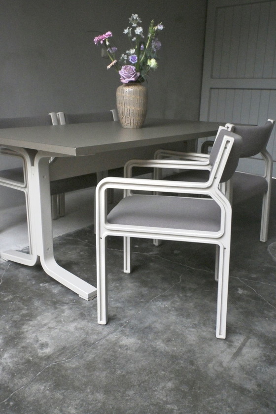 Image 1 of Pastoe dining table set with 4 chairs Pierre Mennen