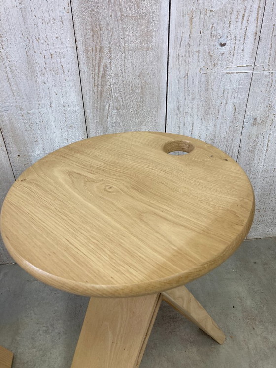 Paar opvouwbare krukjes – Hout, Messing (photo 6 of 7)