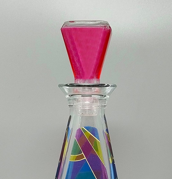 Image 1 of Prachtige karaf of decoratieve fles uit de jaren 70 van Luigi Bormioli. Gemaakt in Italië.