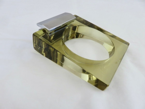 Image 1 of Porte gobelet en verre de Murano et laiton chromé Italy années 70