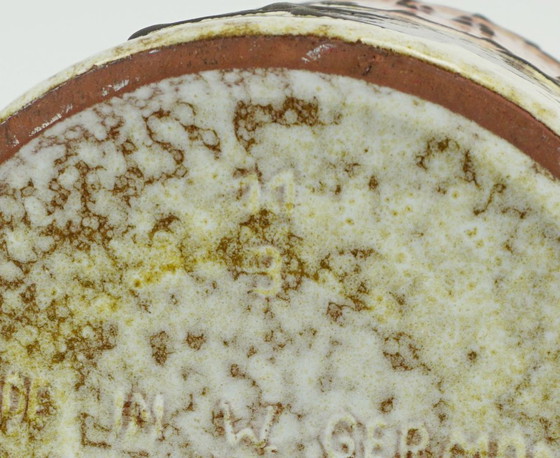 Image 1 of Marei keramische vintage bloempot uit de jaren 60/70, gemaakt van fat lava-keramiek met bloemendecoratie, modelnr. 11/3 2523