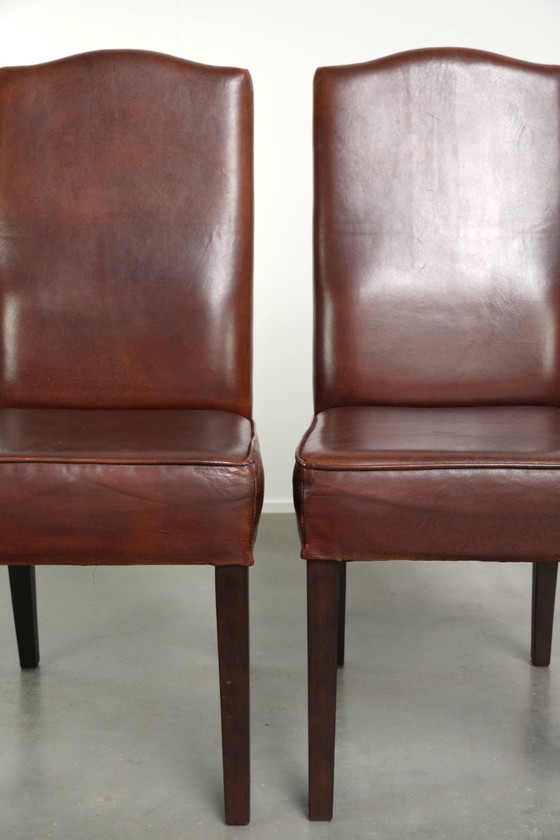 6x Bonitas Y Cómodas Sillas de comedor De Piel De Oveja De Estilo Inglés – Leather, Klassiek (photo 12 of 15)