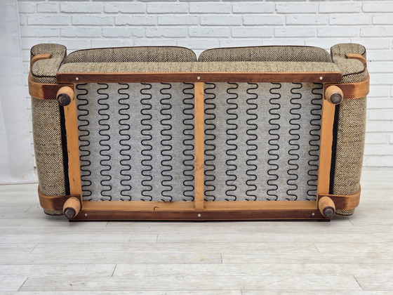 Image 1 of 1970s Danish 2-Seater Sofa, Original Condition, Furniture Wool, Bentwood