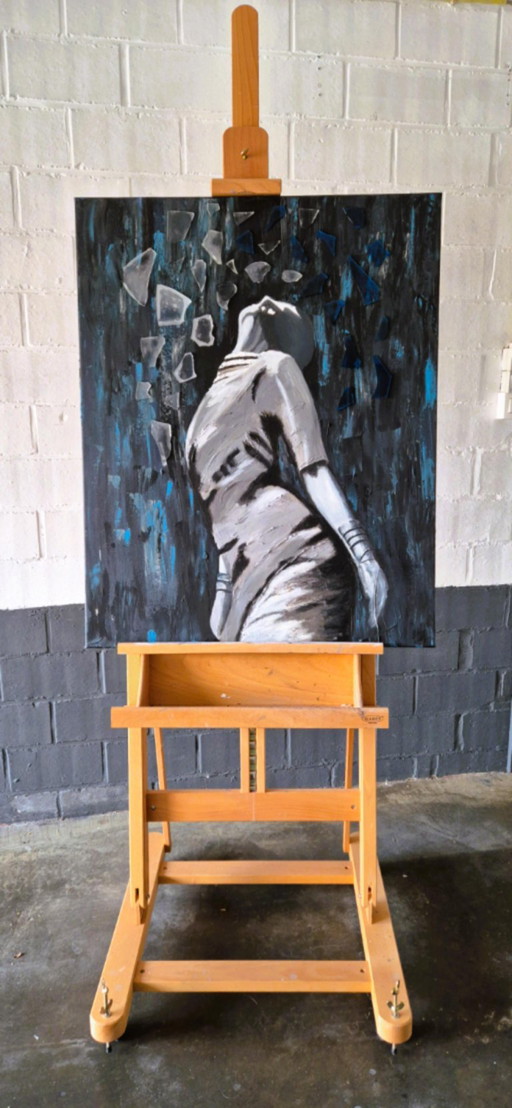 Rain of Glass - Acryl Mixed Media Schilderij – schilderijen tekeningen, Canvas (photo 2 of 7)