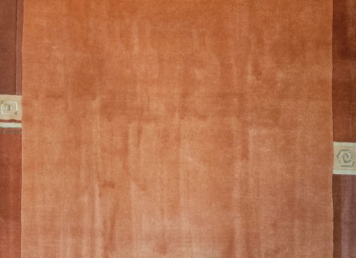 Handgeknüpfter moderner Nepal-Wollteppich, abstraktes Kürbismuster, 170 x 235 cm