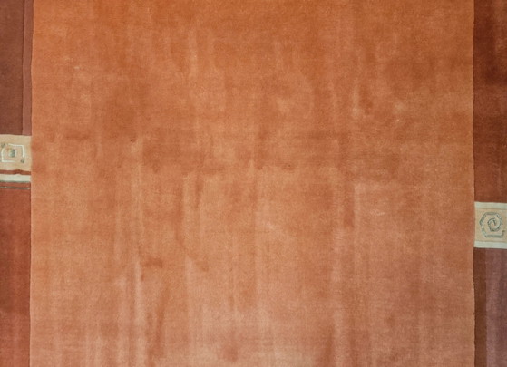 Image 1 of Handgeknüpfter moderner Nepal-Wollteppich, abstraktes Kürbismuster, 170 x 235 cm