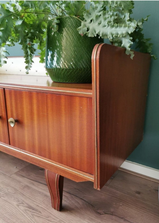 Vintage mid-century dressoir / kaptafel – Hout, Glas (photo 4 of 10)