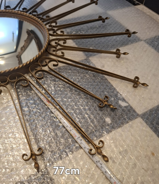 Image 1 of Seltener Chaty Vallauris Sonnenspiegel 77cm signiert konvexes Glas 1955