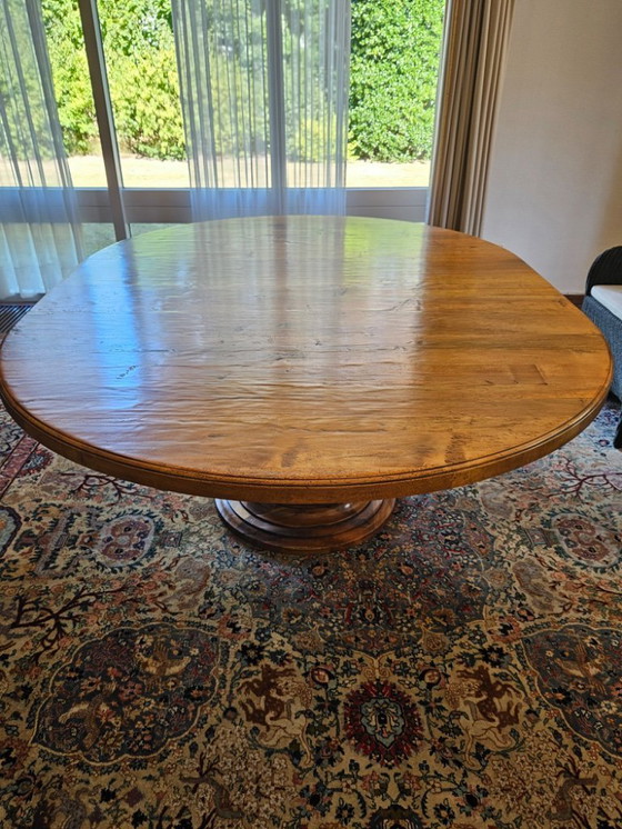 Image 1 of Elegante tavolo ovale in legno + 6 sedie da pranzo in rattan