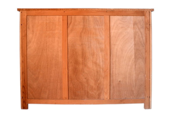 Vintage 1950s wood and pink fuchsia and black Formica sideboard, 130x50x100cm – Metal (photo 3 of 19)