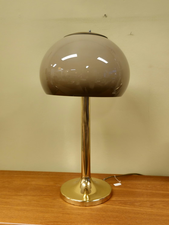 Image 1 of Vintage Herda Mushroom Tafellamp Bureaulamp Lamp Messing 