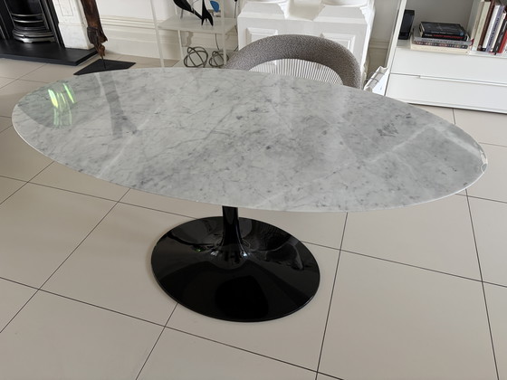 Image 1 of Carrara Marble Oval Dining Table