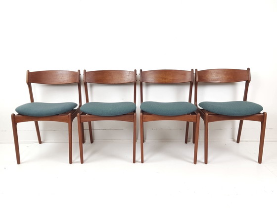 Image 1 of Sedie vintage Erik Buch modello 49 tessuto lana vergine De Ploeg