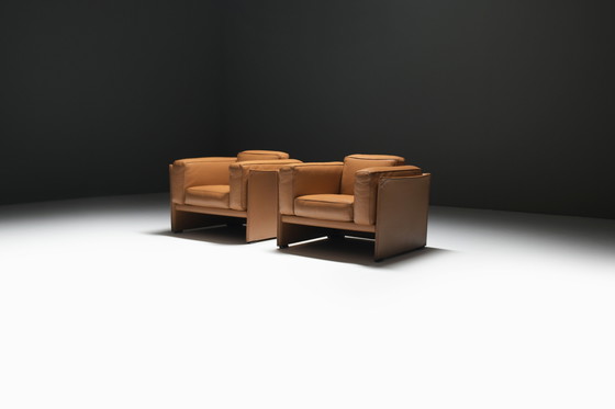 Image 1 of Grande set di poltrone DUC 405 in pelle di Mario Bellini per CASSINA Italia