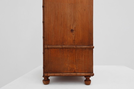 Image 1 of Mobile speziale in finto bambù con specchio e cassetto, Francia, 1900