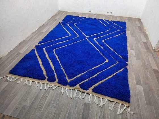 Tappeto marocchino blu decorato 250cm x 150cm – Tappeti, Wool, Modern (photo 8 of 9)