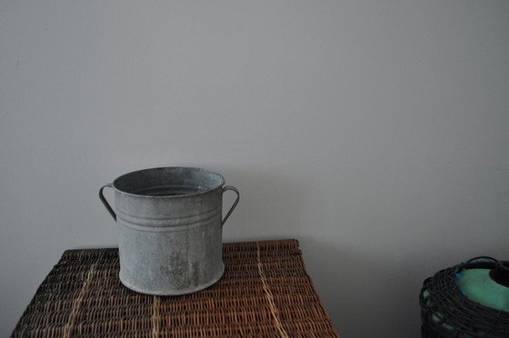 Cache-pot Vintage en Zinc Galvanisé, Années 1950 – Cache pots (photo 3 of 7)