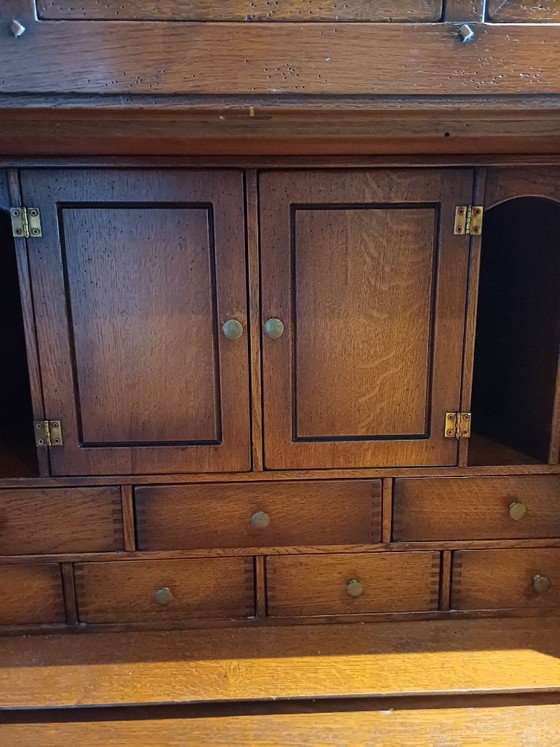 Image 1 of Cherry wood secretary desk with drawers