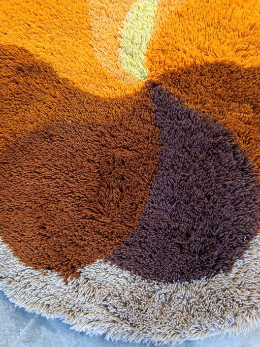 Vintage Desso Runder Hochflorteppich – 1970er Jahre – decoratieve objecten, Wool (photo 2 of 6)