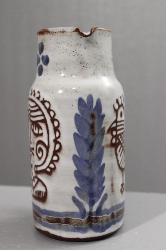 Image 1 of Michel Barbier a Vallauris - Brocca con rara doppia decorazione, Francia, anni '50