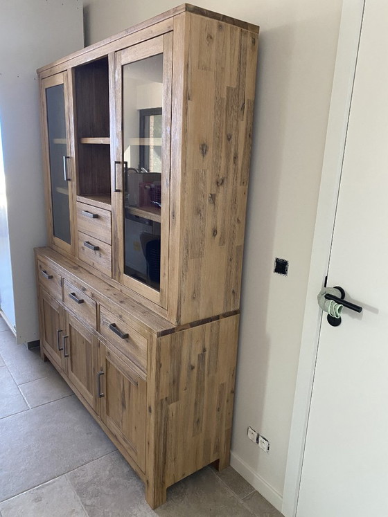 Image 1 of Credenza in legno massello di acacia (160x45x200) (due pezzi)