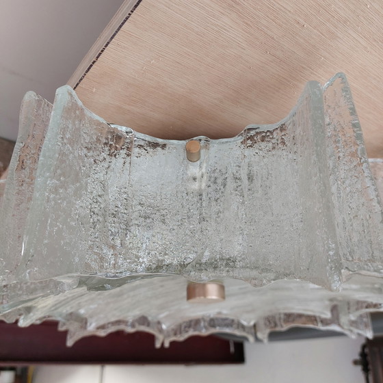 Image 1 of Vintage Kaiser Leuchten ijsglas plafondlamp 