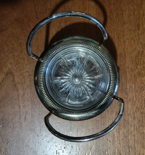 Image 1 of Set of 4 glass/silver plate coasters (Made in Italy)