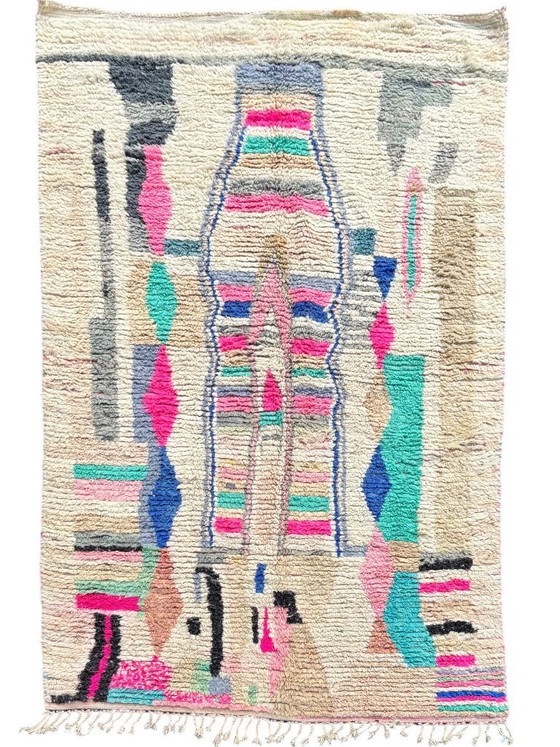 Image 1 of Handgewebter, farbenfroher Boujaad-Teppich, 200 x 300 cm, authentische marokkanische Berberwolle