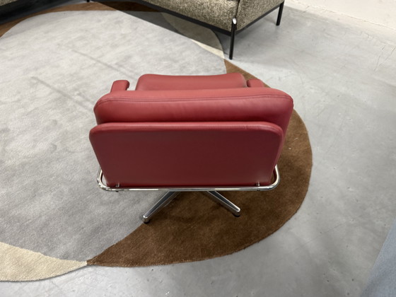 Image 1 of Gelderland 400 Sessel Rotes Leder Design Stuhl