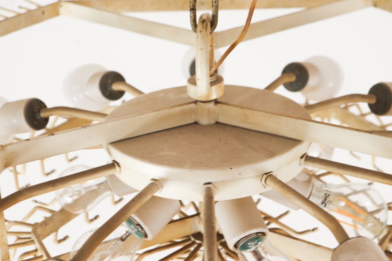 Image 1 of Weelderige kroonluchter van Paolo Venini voor Vivarini, Muranoglas/Prismaglas, Italië, jaren 70, op maat gemaakt