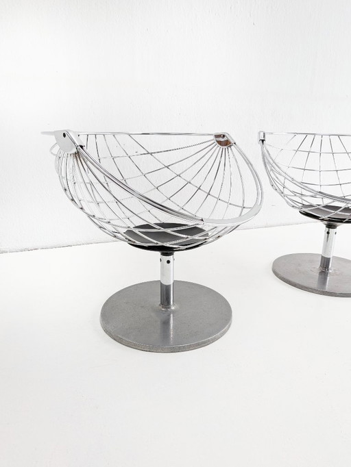 Set van 2 'Atomic Ball' stoelen van Rudi Verelst voor Novalux jaren 70