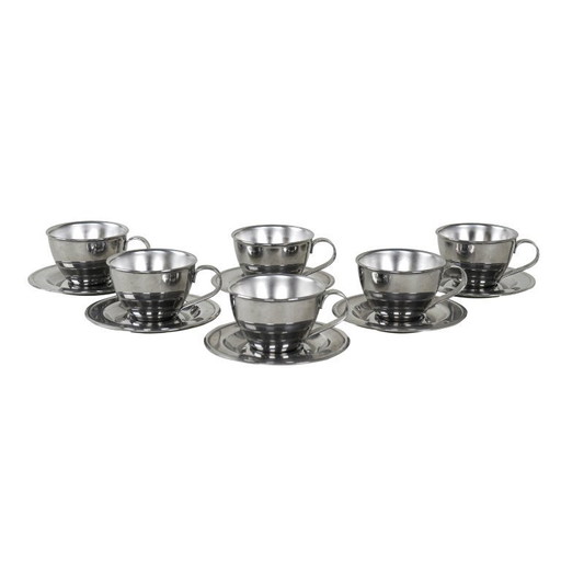 Set di tazze in acciaio inox, design italiano, anni '80, produzione: Italia