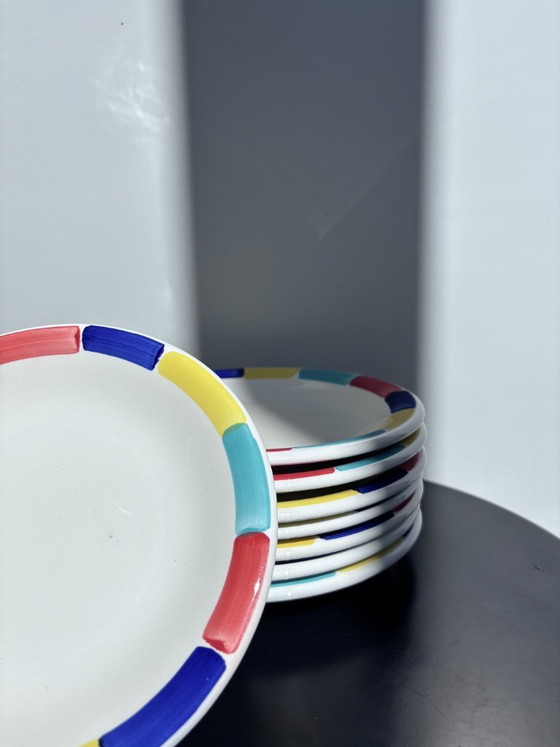 Image 1 of Servizio da tavola vintage italiano da 12 pezzi con design Memphis (anni '80)
