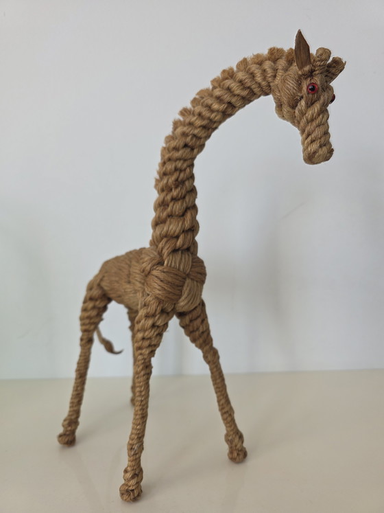 Image 1 of Scandinavian vintage rope animal giraffe by Jørgen Bloch in collaboration with Kaj Bojesen