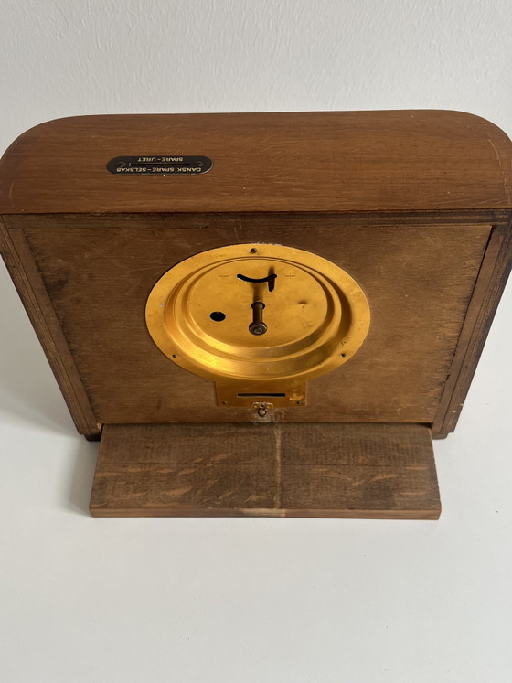 Zeldzame jaren 40 Art Deco Deense Opwindklok en Spaarpot – Klokken, Wood (photo 6 of 10)