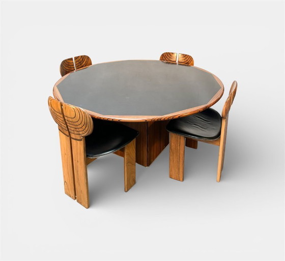 Image 1 of Tobia & Scarpa 'Africa', für Maxalto, Esszimmergarnitur, ca. 1975. Sehr guter Zustand.