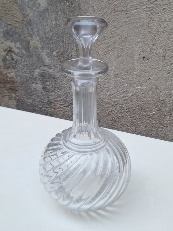 Image 1 of Decanter in cristallo modellato Baccarat, bambù intrecciato