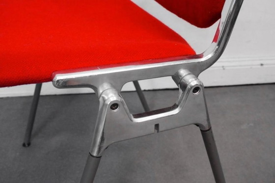 1/13 Giancarlo Piretti Castelli DSC 106 Chair red Aluminium – Dining chairs, Metal, Textile, Vintage (photo 5 of 12)