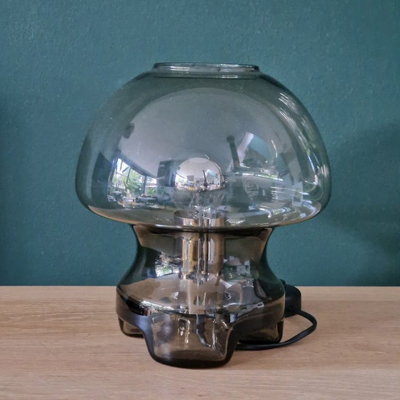 Image 1 of Lampe de table vintage Süssmuth Leuchten, verre fumé, lampe champignon, style futuriste