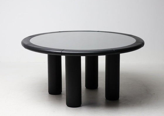 Image 1 of Carlo Bartoli Rossi di Albizzate – Black Leather, Glass Disc, Italian Mastery