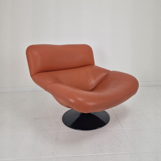 Image 1 of Silla de salón Artifort F518 de Geoffrey Harcourt en cuero, años 70